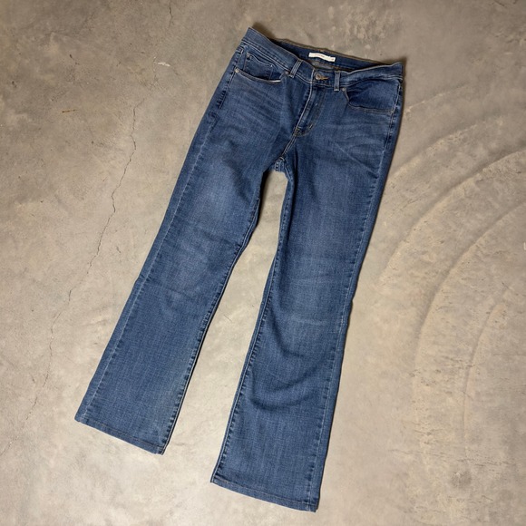 Levi's Denim - Levi's 314 Shaping Straight Jeans Womens 30x32 Blue Medium Wash Baggy Casual
